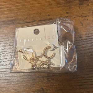 Influence Gold colored Hoop Earrings with Small Jaguars -NEW-1” Overall height